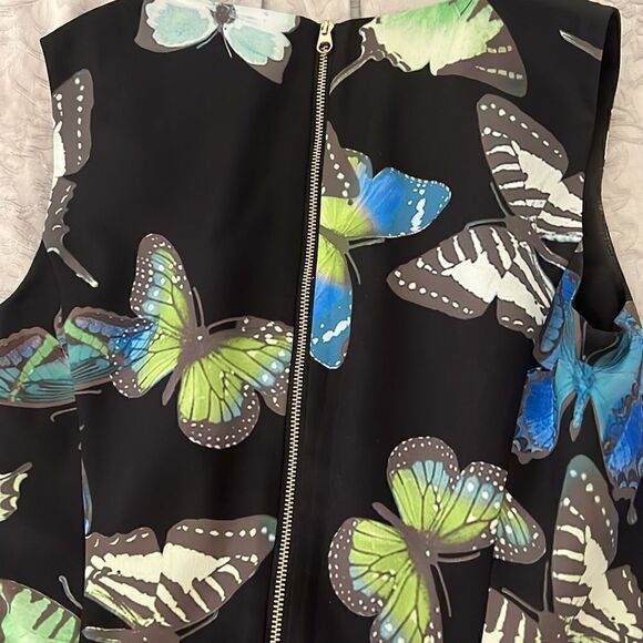 Ted Baker pleated XS butterfly print sleeveless dress - Picture 7 of 8